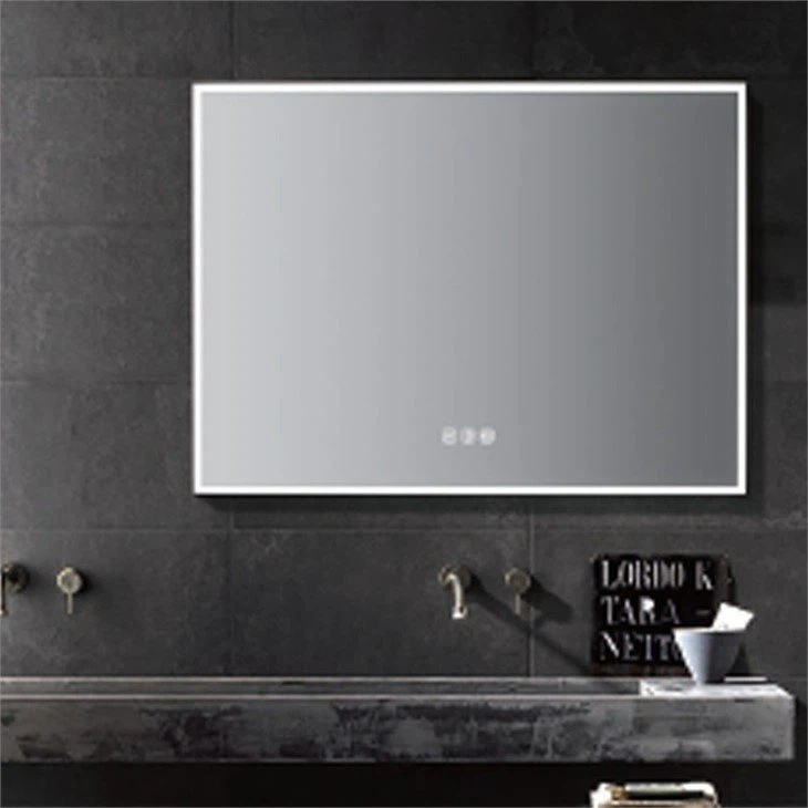 restroom mirror with lights